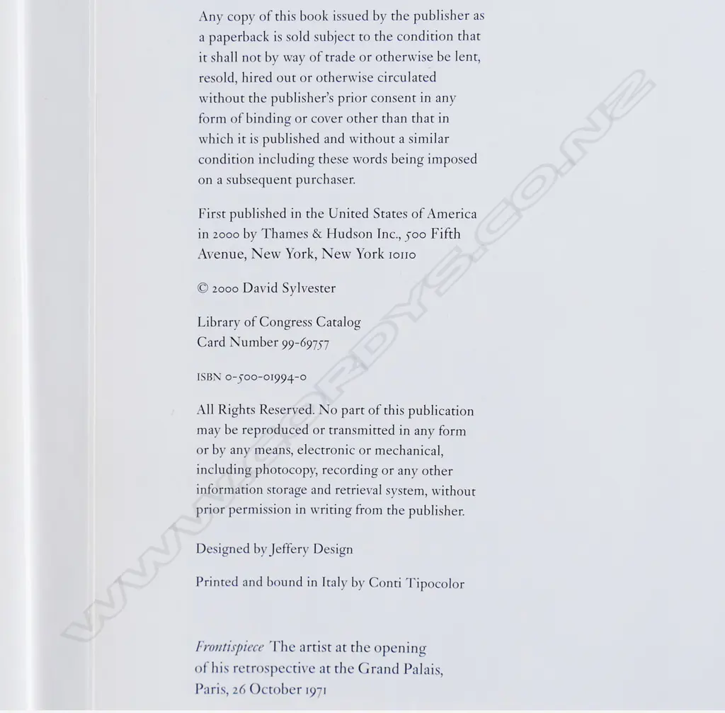 DAVID SYLVESTER: LOOKING BACK AT FRANCIS BACON Image 1++